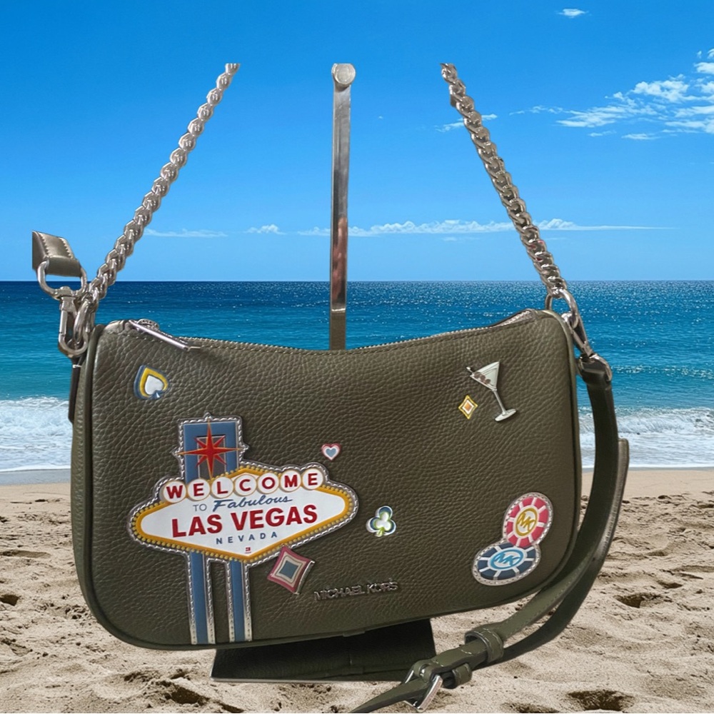 Michael Kors Olive Green Crossbody with Las Vegas Patch Accents Sold Out